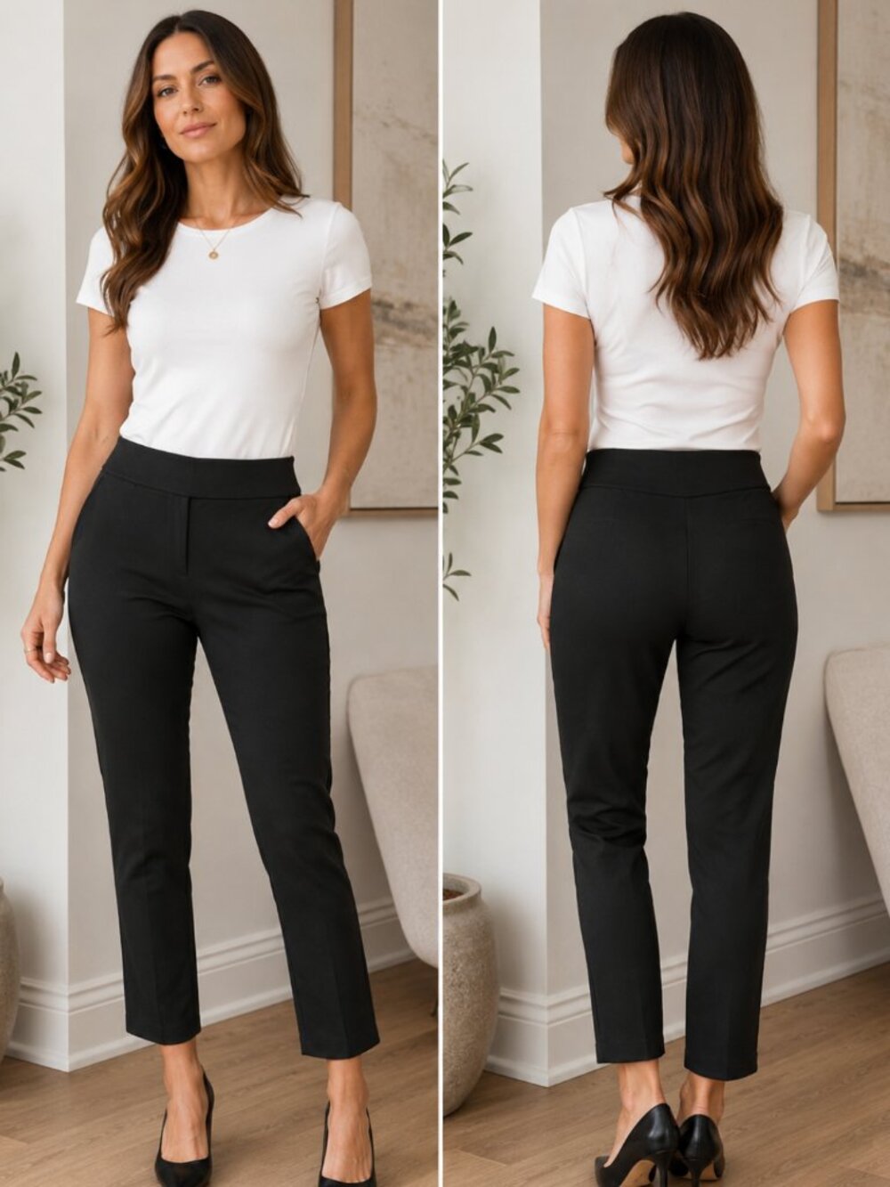 XOXO Classic Black Straight-Leg Women's Pants size 11/12
